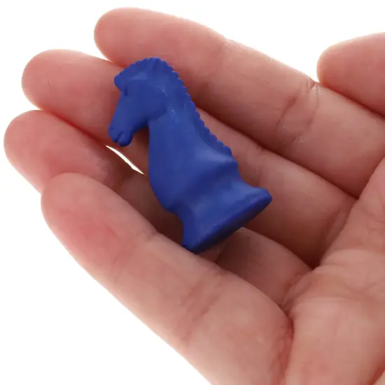 WE Games Blue Knight Chess Erasers - Bulk Pack of 25 {2}