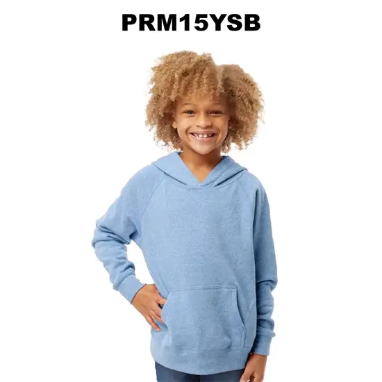 Independent Trading Co&reg; Youth Lightweight Special Blend Raglan Hooded Sweatshirt Nickel heather/ fore {3}