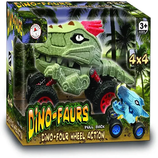 Aeromax Dino-Faur Pull Back Dinosaur Truck | Green {3}