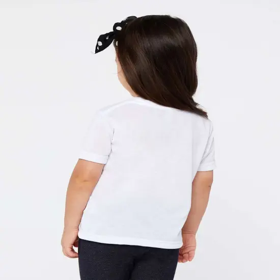 RADYAN&reg; Toddler Polyester Sublimation Crew Neck Short Sleeve Tee White {6}