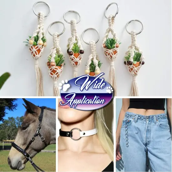 Metal O Ring，50 Pcs Silver Multi Purpose Metal O Ring for Macrame, Camping, Dog Leashes, Hardware, Bags and More Craft Project - 16Mm, 21Mm, 25Mm, 32Mm, 38Mm {5}