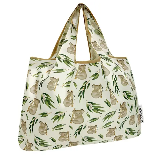 Wrapables Large Foldable Tote Nylon Reusable Grocery Bags, Koalas {1}