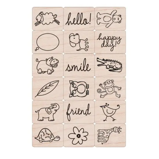 Ink 'n' Stamp Happy Animals Stamps, Set of 18 {1}