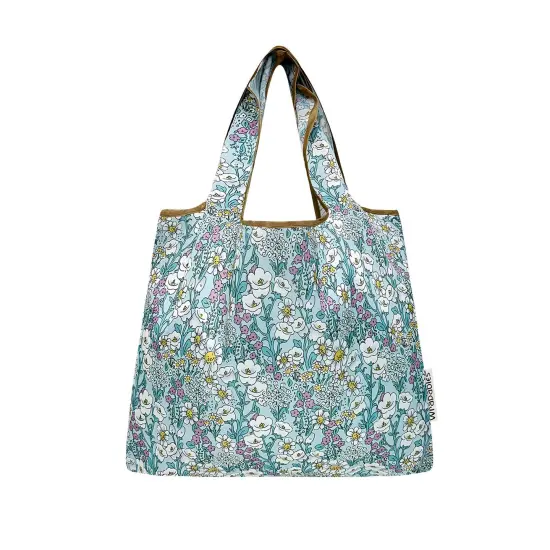 Wrapables Medium Foldable Tote Nylon Reusable Grocery Bag (Set of 2), Spring Flora {3}