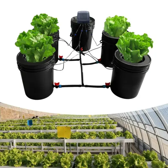 4+1 Buckets Garden Yard Multi Barrel Hydroponic Machine Drip Irrigation System {1}