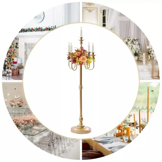 48 Inches 5 Arm Retro Candle Candelabras Dinner Table Centerpiece Wedding Decor {1}