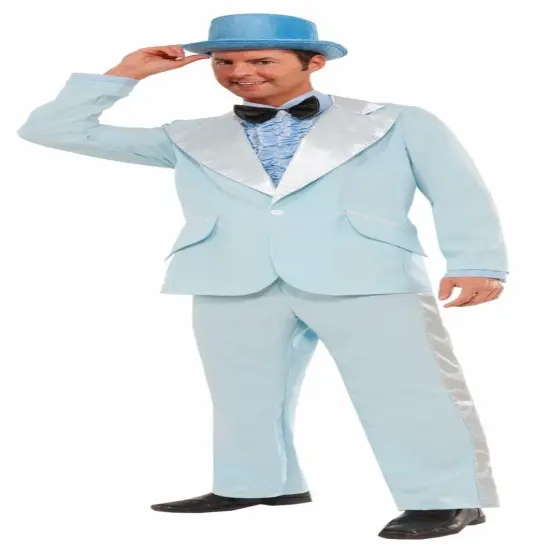 Instant Zip Up Blue Tuxedo Adult Costume {2}