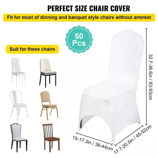 50PCS Stretch Spandex White Folding Chair Covers Room Celebrations Wedding {2}