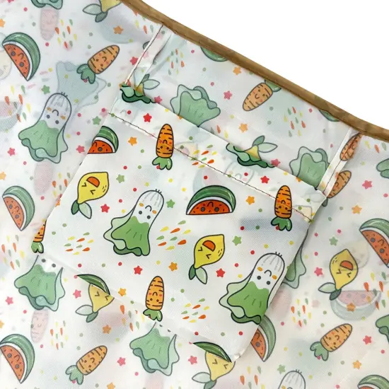 Wrapables Large & Small Foldable Tote Nylon Reusable Grocery Bags, Set of 2, Happy Food {4}