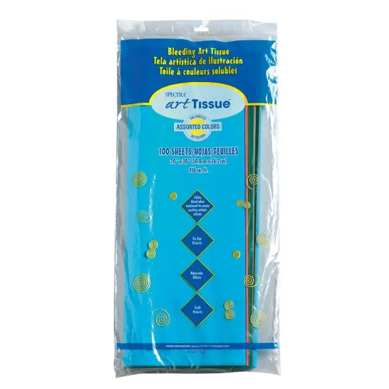 Deluxe Bleeding Art Tissue, 20 Assorted Colors, 20" x 30", 100 Sheets {1}