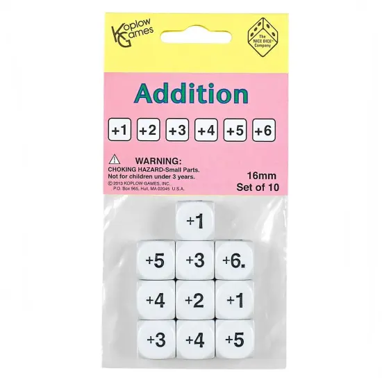 Addition Dice, 10 Per Pack, 3 Packs {2}