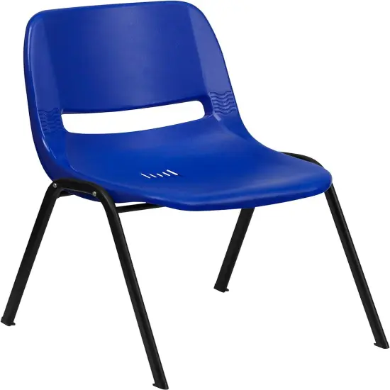 5 Pack HERCULES Series 440 Lb. Capacity Kid'S Navy Ergonomic Shell Stack Chair with Black Frame and 12" Seat Height {2}