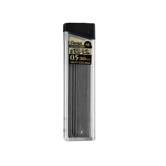 HB Super Hi-Polymer Leads, 0.5mm, Black, 30 Per Pack, 12 Packs {1}