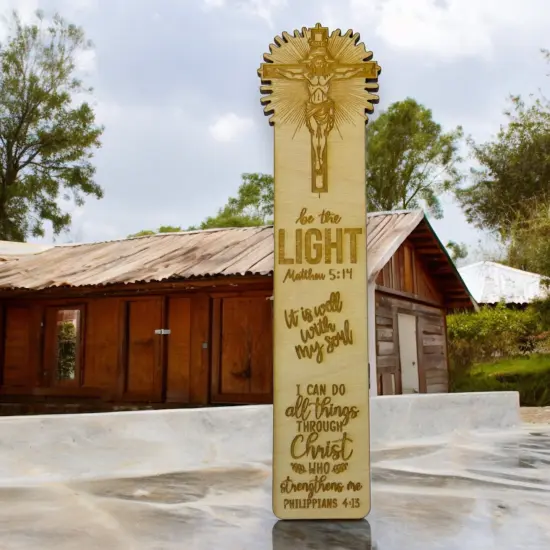 Bookmark - It is all well with my soul - Birch wood Jesus Religious {3}