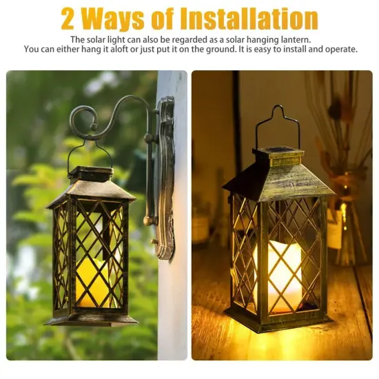 Solar Hanging Lantern LED Lights Outdoor Yard Patio Garden Lamp Waterproof Decor {2}