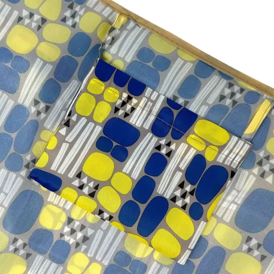 Wrapables Large & Small Foldable Tote Nylon Reusable Grocery Bags, Set of 2, Yellow Abstract {4}