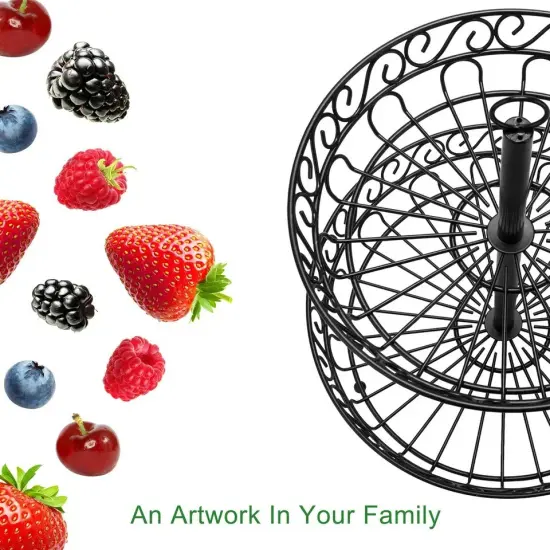 2 Tier Fruit Bowl Tray Countertop Holder Iron Stand Vegetable Snack Storage Rack {2}