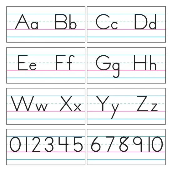Basic Alphabet Zaner-Bloser Manuscript Bulletin Board Set {1}