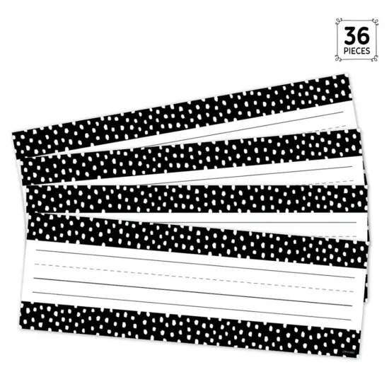 Messy Dots on Black Name Plates, 9-1/2" x 3-1/4", 36 Per Pack, 6 Packs {2}