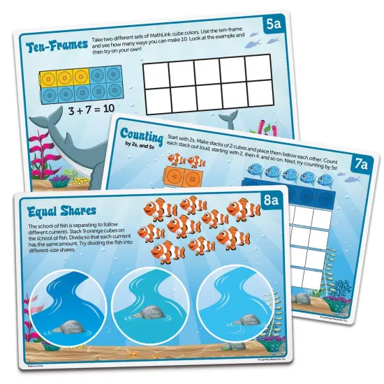 Mathlink&reg; Cubes Kindergarten Math Activity Set: Sea Adventures! {3}