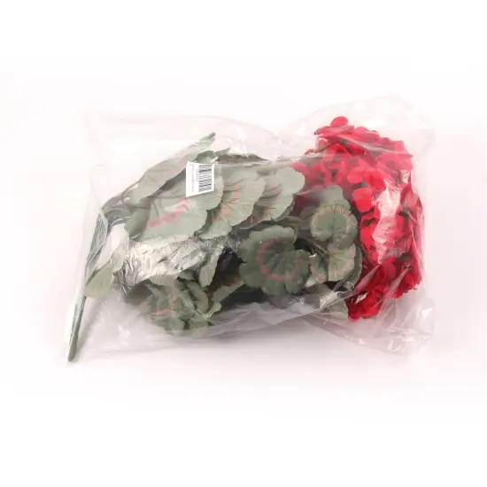 18" Red Geranium Flower Bush - Lifelike Artificial Blooms, Perfect for Home, Garden & Patio D&eacute;cor - Spring & Summer Accent, Floral Home by Artificial Flowers {5}