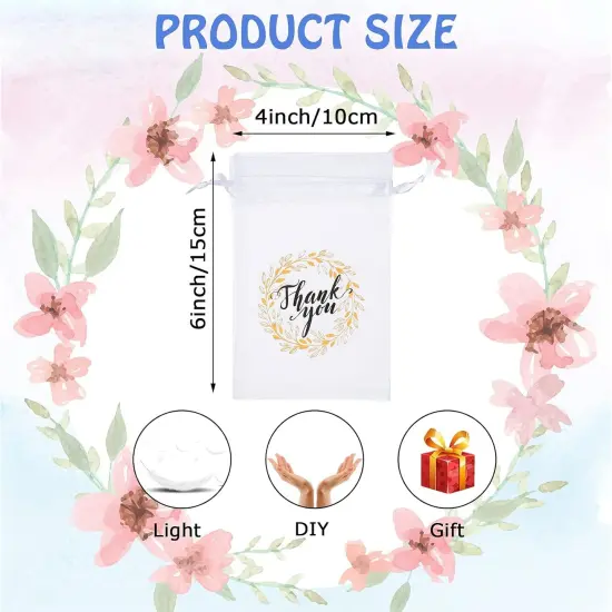 100-Pieces Thank You Bags with Drawstring {2}