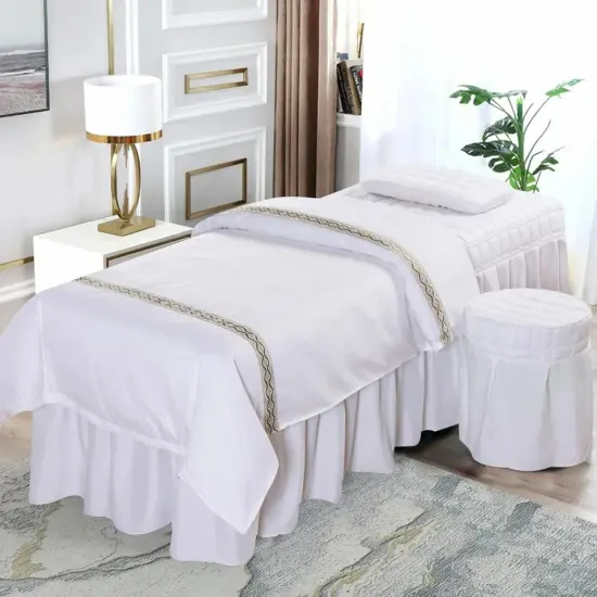 Bed Linen Full Cover Four-piece Sheet For Beauty SPA Suit Massage Table Skirt {4}