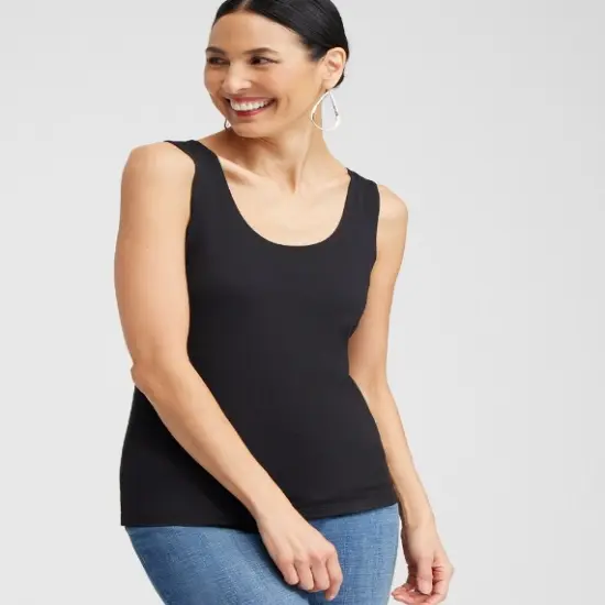 Port & Company&reg; Ladies Fit Scoop Neck Core Cotton Tank Top - LPC54TT Jet black {7}