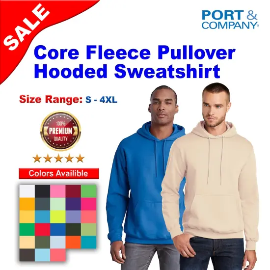 Port & Company&reg; Core Fleece Pullover Hooded Sweatshirt Neon pink {2}