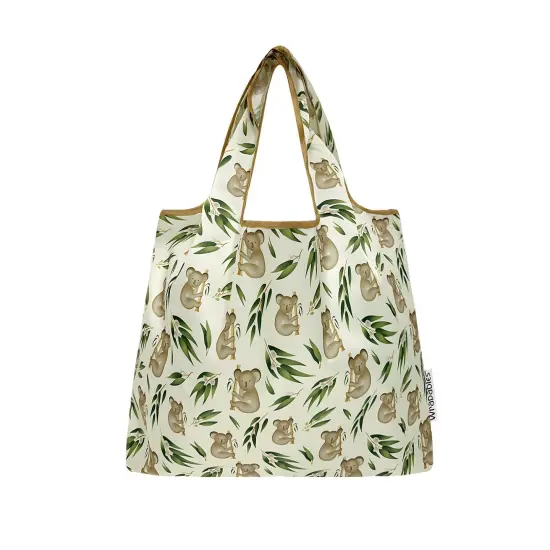 Wrapables Medium Foldable Tote Nylon Reusable Grocery Bag (Set of 2), Koalas {3}