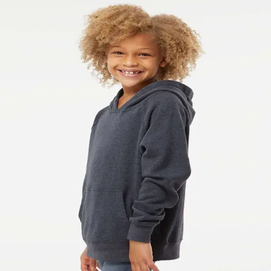 Independent Trading Co&reg; Youth Lightweight Special Blend Raglan Hooded Sweatshirt Nickel heather/ fore {4}