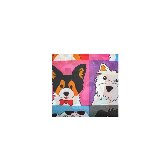 Wrapables Medium Foldable Tote Nylon Reusable Grocery Bag (Set of 2), Cute Dogs {4}