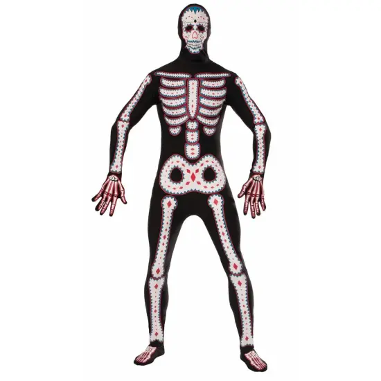 Disappearing Man Day Of The Dead Skeleton Adult Costume {2}