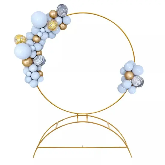 Round Archway Stand Wedding Arch Frame Flower Balloon Backdrop Decor Rack {1}