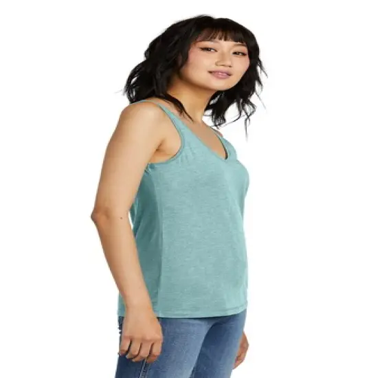 District&reg; Women&rsquo;s Perfect Blend CVC V-Neck Tank Light heather grey {6}