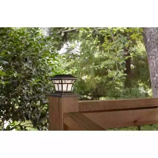 BRONZE SOLAR LED DECK POST CAP LIGHT 4"x4" 6"x6" Outdoor Garden Patio Lighting {2}