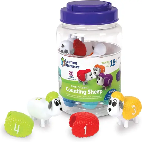 Snap-N-Learn Counting Sheep - 20 Pieces, Ages 18+ Months Toddler Learning Toys, Counting and Sorting Toys, Farm Animals Toys for Kids {1}