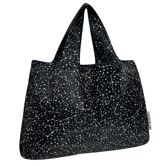 Wrapables Large Foldable Tote Nylon Reusable Grocery Bags, Constellations {1}