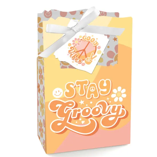 Big Dot of Happiness Stay Groovy - Boho Hippie Party Favor Boxes - Set of 12 {1}
