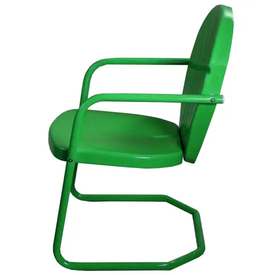 Northlight 34-Inch Outdoor Retro Tulip Steel Armchair, Green {6}