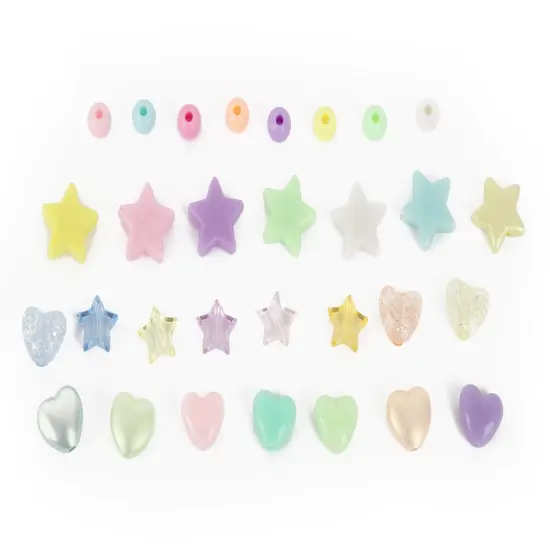 CousinDIY Bead Tub-Pastel Hearts & Star {6}