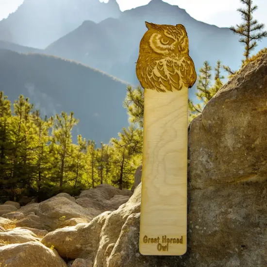 Bookmark - Great Horned Owl - Birch wood {4}