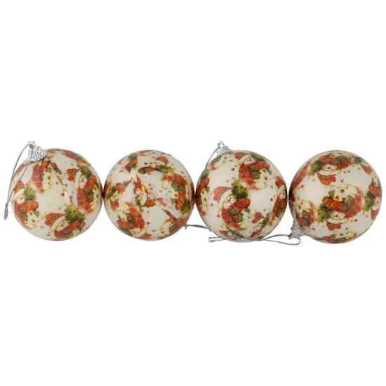 Northlight Decoupage Forest Snowmen Christmas Ball Ornaments - 2.25" (60mm) - 14ct White {5}