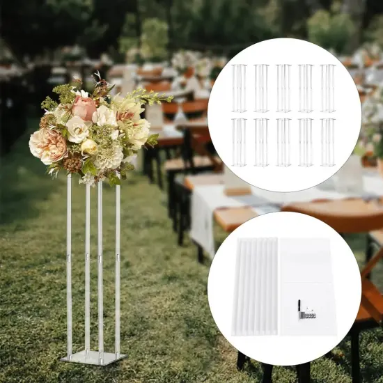 10Pcs Flower Stand Acrylic Column Acrylic Wedding Centerpieces Table Decor 31.5" {5}