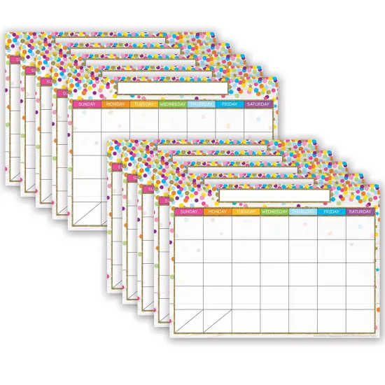 Smart Poly&reg; PosterMat Pals&trade; Space Savers, 13" x 9-1/2", Calendar Confetti Style, Pack of 10 {1}