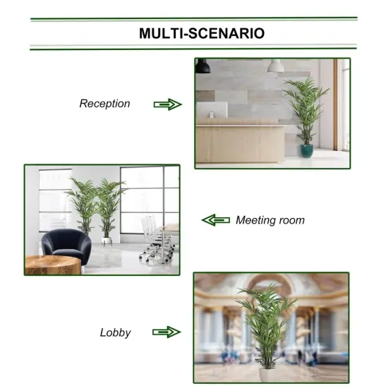 8' Artificial Kentia Palm Tree with 399 Leaves - Elegant Fake Indoor Plant in Decorative Pot, Perfect for Home or Office Decor, Floral Home by Artificial Flowers {5}