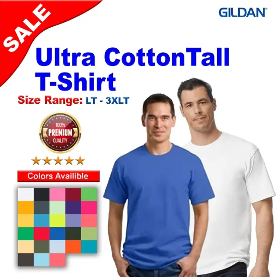 Gildan&reg; Ultra Cotton Tall Crewneck Short Sleeve T-Shirt Red {2}