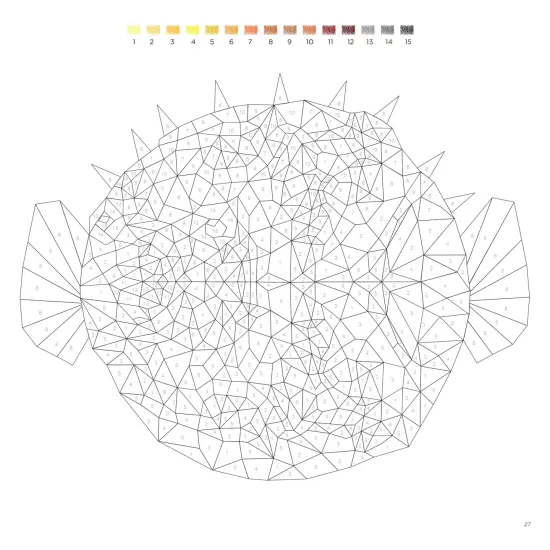 Ocean Life Geometric Color By Number Book-Softcover {5}