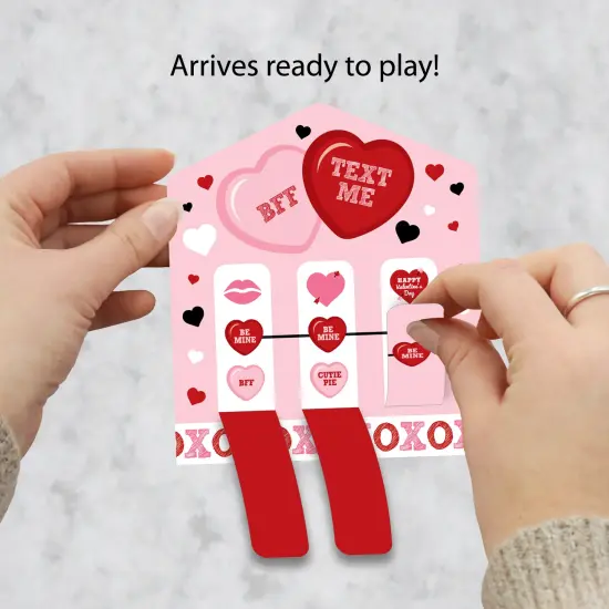 Big Dot of Happiness Conversation Hearts - Valentine&rsquo;s Day Party Game Pickle Cards - Pull Tabs 3-in-a-Row - Set of 12 {3}