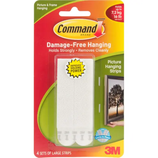 Command Large Picture Hanging Strips-White 4 Sets/Pkg {1}